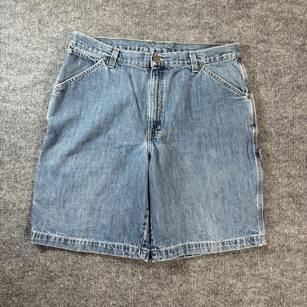 Lee Cargo‎ Shorts Mens 36 Blue Medium Wash Denim Relaxed Fit Workwear Utility